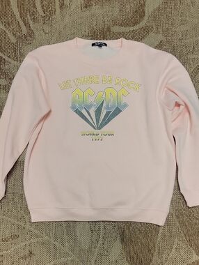AC/DC 'Let There Be Rock' Pink Crewneck Sweatshirt